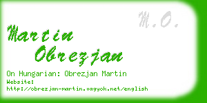 martin obrezjan business card